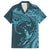 Hawaiian Manta Ray and Polynesian Tribal Tattoo Family Matching Summer Maxi Dress and Hawaiian Shirt Turquoise Color LT03