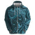 Hawaiian Manta Ray and Polynesian Tribal Tattoo Hoodie Turquoise Color LT03