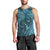 Hawaiian Manta Ray and Polynesian Tribal Tattoo Men Tank Top Turquoise Color LT03