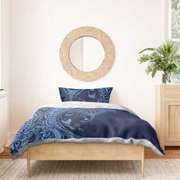 Hawaiian Manta Ray and Polynesian Tribal Tattoo Bedding Set Dark Navy Color LT03 - Polynesian Pride