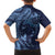 Hawaiian Manta Ray and Polynesian Tribal Tattoo Family Matching Off Shoulder Short Dress and Hawaiian Shirt Dark Navy Color LT03