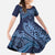 Hawaiian Manta Ray and Polynesian Tribal Tattoo Family Matching Summer Maxi Dress and Hawaiian Shirt Dark Navy Color LT03