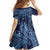 Hawaiian Manta Ray and Polynesian Tribal Tattoo Family Matching Summer Maxi Dress and Hawaiian Shirt Dark Navy Color LT03