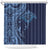 Hawaiian Manta Ray and Polynesian Tribal Tattoo Shower Curtain Dark Navy Color LT03