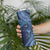 Hawaiian Manta Ray and Polynesian Tribal Tattoo Skinny Tumbler Dark Navy Color