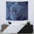 Hawaiian Manta Ray and Polynesian Tribal Tattoo Tapestry Dark Navy Color LT03