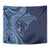 Hawaiian Manta Ray and Polynesian Tribal Tattoo Tapestry Dark Navy Color LT03