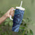 Hawaiian Manta Ray and Polynesian Tribal Tattoo Tumbler With Handle Dark Navy Color