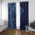 Hawaiian Manta Ray and Polynesian Tribal Tattoo Window Curtain Dark Navy Color LT03