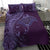 Hawaiian Manta Ray and Polynesian Tribal Tattoo Bedding Set Purple Color LT03