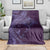 Hawaiian Manta Ray and Polynesian Tribal Tattoo Blanket Purple Color LT03