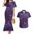 Hawaiian Manta Ray and Polynesian Tribal Tattoo Couples Matching Mermaid Dress and Hawaiian Shirt Purple Color LT03