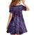 Hawaiian Manta Ray and Polynesian Tribal Tattoo Family Matching Off Shoulder Short Dress and Hawaiian Shirt Purple Color LT03