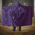 Hawaiian Manta Ray and Polynesian Tribal Tattoo Hooded Blanket Purple Color LT03