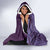 Hawaiian Manta Ray and Polynesian Tribal Tattoo Hooded Blanket Purple Color LT03