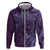 Hawaiian Manta Ray and Polynesian Tribal Tattoo Hoodie Purple Color LT03