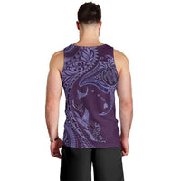 Hawaiian Manta Ray and Polynesian Tribal Tattoo Men Tank Top Purple Color LT03 - Polynesian Pride