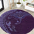 Hawaiian Manta Ray and Polynesian Tribal Tattoo Round Carpet Purple Color LT03