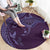 Hawaiian Manta Ray and Polynesian Tribal Tattoo Round Carpet Purple Color LT03