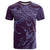 Hawaiian Manta Ray and Polynesian Tribal Tattoo T Shirt Purple Color LT03