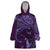 Hawaiian Manta Ray and Polynesian Tribal Tattoo Wearable Blanket Hoodie Purple Color LT03