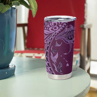 Hawaiian Manta Ray and Polynesian Tribal Tattoo Tumbler Cup Pink Color LT03 - Polynesian Pride