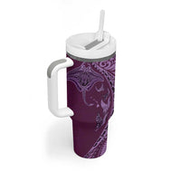 Hawaiian Manta Ray and Polynesian Tribal Tattoo Tumbler With Handle Pink Color LT03 - Polynesian Pride