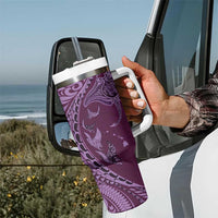 Hawaiian Manta Ray and Polynesian Tribal Tattoo Tumbler With Handle Pink Color LT03 - Polynesian Pride