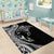 Hawaiian Manta Ray and Polynesian Tribal Tattoo Area Rug Black Color LT03