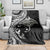 Hawaiian Manta Ray and Polynesian Tribal Tattoo Blanket Black Color LT03