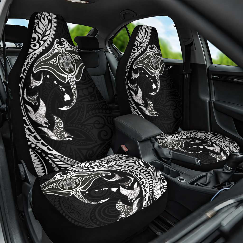 Hawaiian Manta Ray and Polynesian Tribal Tattoo Car Seat Cover Black Color LT03 One Size Black - Polynesian Pride