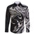 Hawaiian Manta Ray and Polynesian Tribal Tattoo Family Matching Puletasi and Hawaiian Shirt Black Color LT03