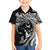 Hawaiian Manta Ray and Polynesian Tribal Tattoo Family Matching Puletasi and Hawaiian Shirt Black Color LT03