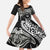 Hawaiian Manta Ray and Polynesian Tribal Tattoo Family Matching Summer Maxi Dress and Hawaiian Shirt Black Color LT03