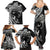 Hawaiian Manta Ray and Polynesian Tribal Tattoo Family Matching Summer Maxi Dress and Hawaiian Shirt Black Color LT03