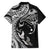 Hawaiian Manta Ray and Polynesian Tribal Tattoo Family Matching Summer Maxi Dress and Hawaiian Shirt Black Color LT03