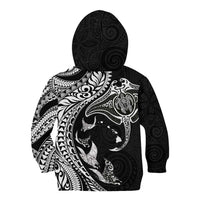 Hawaiian Manta Ray and Polynesian Tribal Tattoo Kid Hoodie Black Color LT03 - Polynesian Pride