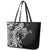 Hawaiian Manta Ray and Polynesian Tribal Tattoo Leather Tote Bag Black Color LT03