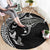 Hawaiian Manta Ray and Polynesian Tribal Tattoo Round Carpet Black Color LT03