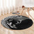 Hawaiian Manta Ray and Polynesian Tribal Tattoo Round Carpet Black Color LT03