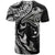 Hawaiian Manta Ray and Polynesian Tribal Tattoo T Shirt Black Color LT03