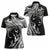 Hawaiian Manta Ray and Polynesian Tribal Tattoo Women Polo Shirt Black Color LT03