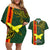 Custom Papua New Guinea Oro Province Couples Matching Off Shoulder Short Dress and Hawaiian Shirt PNG Birds Of Paradise Polynesian Arty Style LT03 Green - Polynesian Pride