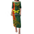 Custom Papua New Guinea Oro Province Puletasi PNG Birds Of Paradise Polynesian Arty Style LT03 Long Dress Green - Polynesian Pride