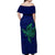 Papua New Guinea Bougainville Off Shoulder Maxi Dress PNG Birds Of Paradise Polynesian Arty Style LT03 - Polynesian Pride