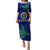 Papua New Guinea Bougainville Puletasi PNG Birds Of Paradise Polynesian Arty Style LT03 Long Dress Blue - Polynesian Pride