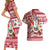 Hawaii Mele Kalikimaka Couples Matching Short Sleeve Bodycon Dress and Hawaiian Shirt Santa Claus Surfing with Hawaiian Pattern Striped Red Style LT03 - Polynesian Pride