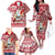 Hawaii Mele Kalikimaka Family Matching Off Shoulder Long Sleeve Dress and Hawaiian Shirt Santa Claus Surfing with Hawaiian Pattern Striped Red Style LT03 - Polynesian Pride