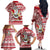 Hawaii Mele Kalikimaka Family Matching Off Shoulder Long Sleeve Dress and Hawaiian Shirt Santa Claus Surfing with Hawaiian Pattern Striped Red Style LT03 - Polynesian Pride