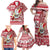 Hawaii Mele Kalikimaka Family Matching Off Shoulder Maxi Dress and Hawaiian Shirt Santa Claus Surfing with Hawaiian Pattern Striped Red Style LT03 - Polynesian Pride